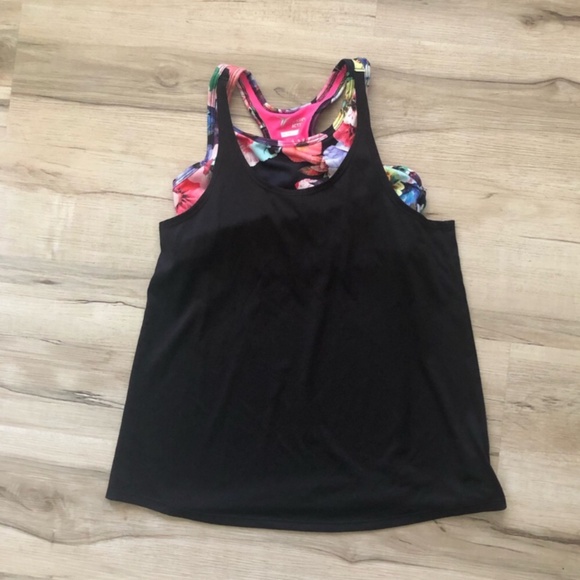 MASSIVE $10 SALE Old Navy Black Tank Top with Floral Accents - Picture 2 of 5